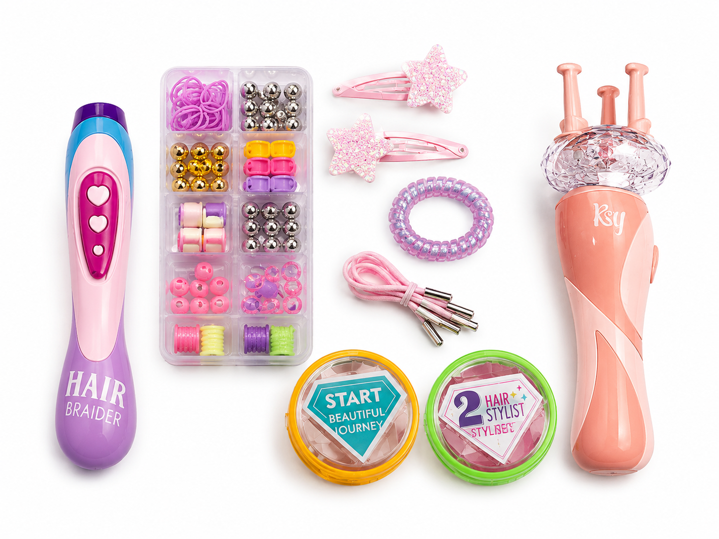 طقم تزيين الشعر في1 | Hair Braider 2 in 1 Hairstyling Set