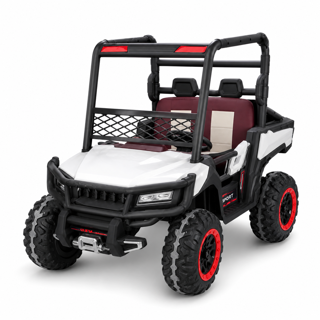 سيارة أطفال كهربائية UTV أبيض وأسود | White & Black Kids Electric UTV
