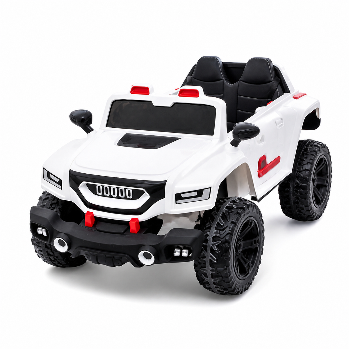 سيارة أطفال كهربائية بيضاء مدمجة بمقعدين | Compact White Kids Electric Car