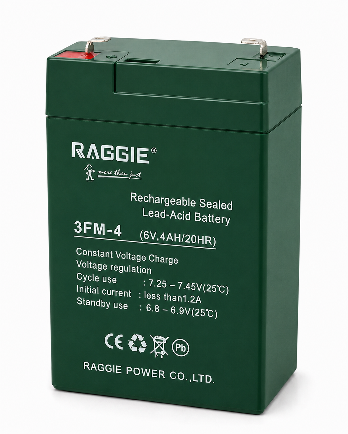 بطارية رصاصية قابلة للشحن RAGGIE 6V 4Ah | RAGGIE Rechargeable Sealed Lead-Acid Battery 6V 4Ah