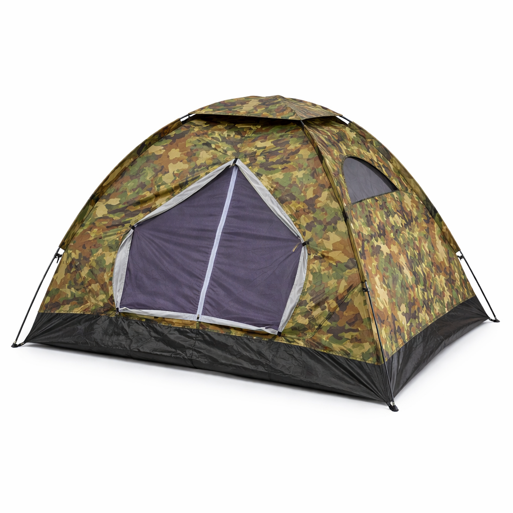 خيمة تخييم مموهة 200×200 سم – Camping Tent 200×200 cm خيار مثالي لعشاق الرحلات، التخييم، والمغامرات في الهواء الطلق
