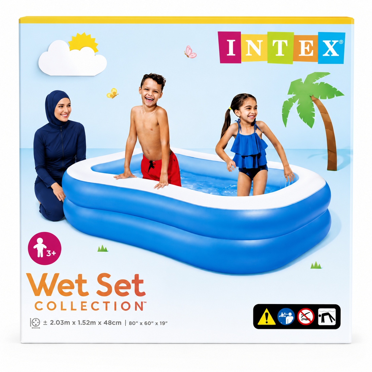 مسبح أطفال INTEX Wet Set لعمر 3 سنوات فما فوق بحجم 2.03m × 1.52m × 48cm