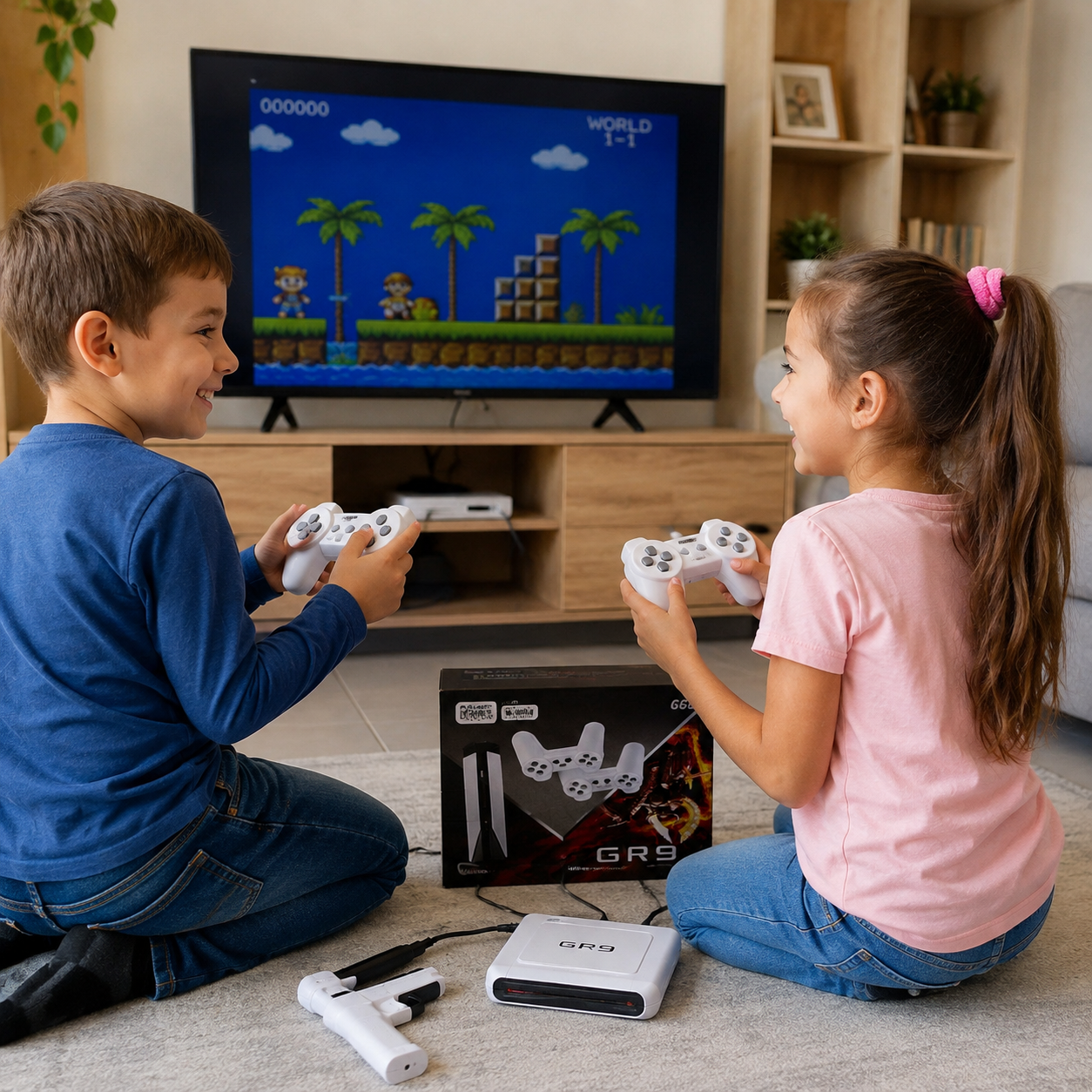 جهاز ألعاب منزلي GS5 بذراعي تحكم ووصلة AV | Retro Game Console