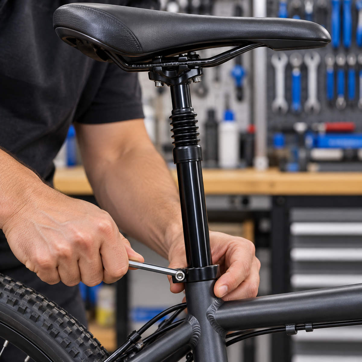 عمود مقعد دراجة بممتص صدمات 2082-074 Suspension Bicycle Seatpost 2082-074