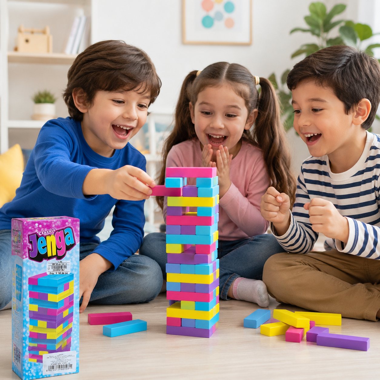 لعبة برج التوازن الملون جينغا | Classic Colorful Jenga