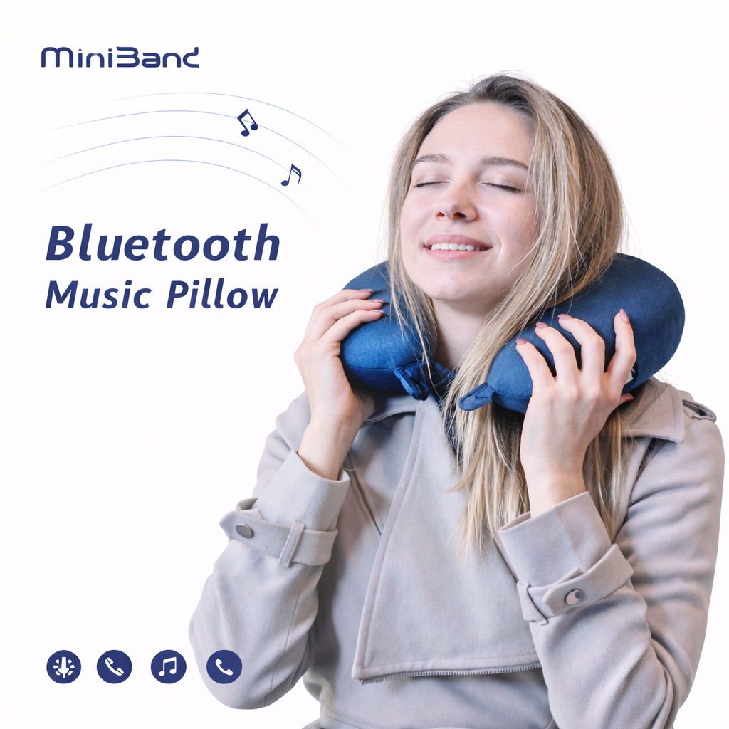 وسادة رقبة بلوتوث موسيقية – Bluetooth Music Pillow الخيار المثالي للراحة والاستمتاع بالموسيقى أثناء السفر، الراحة، أو الجلوس الطويل