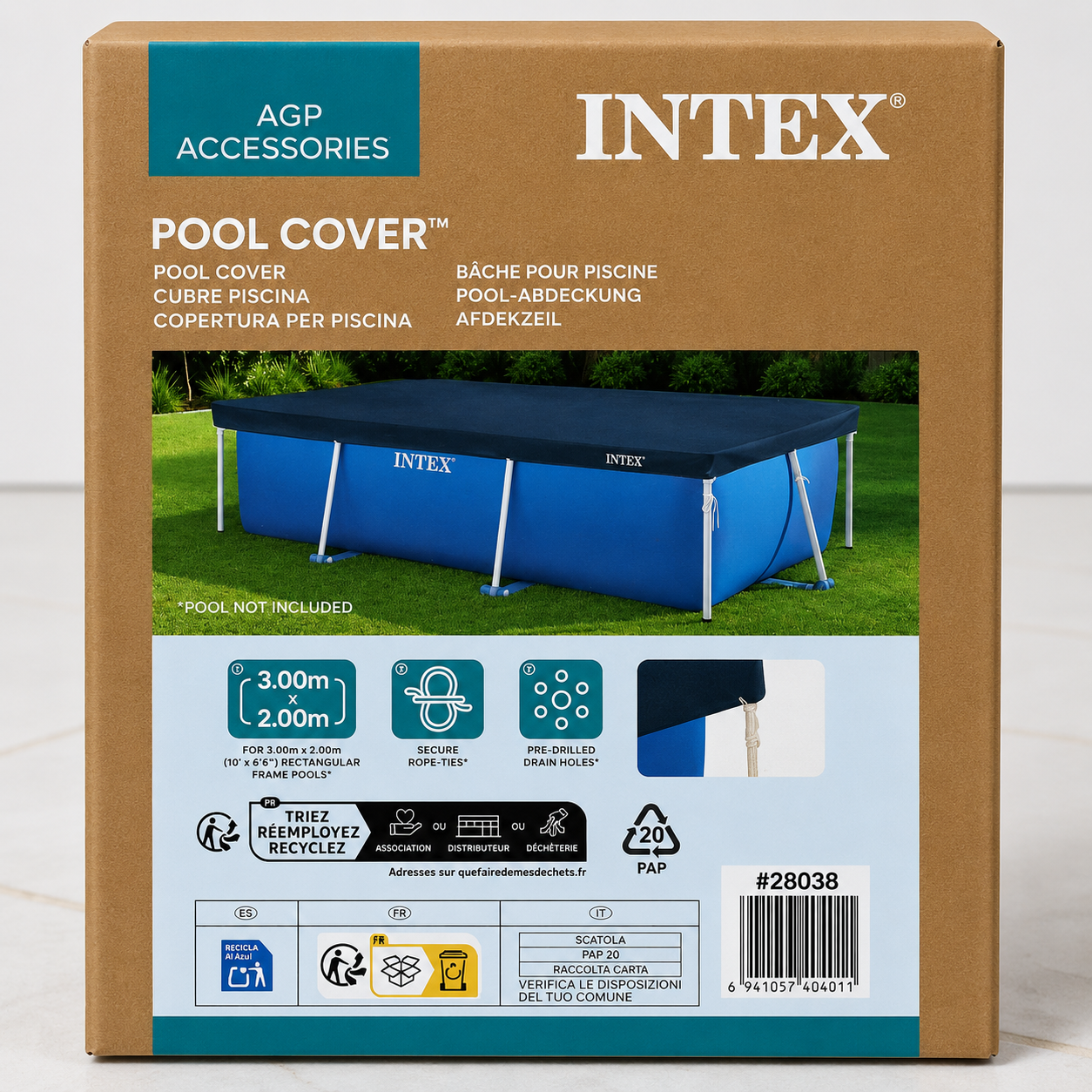 غطاء مسبح INTEX Pool Cover للمسابح المستطيلة 3.00m × 2.00m
