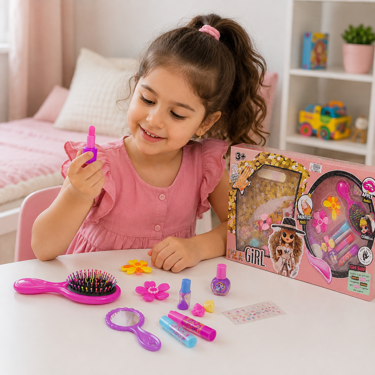 مجموعة مكياج وإكسسوارات البنات | Girl Beauty Makeup & Accessories Set