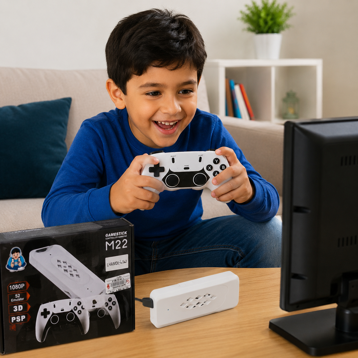 جهاز ألعاب M22 GameStick بذراعي تحكم ودقة 1080P | Game Stick
