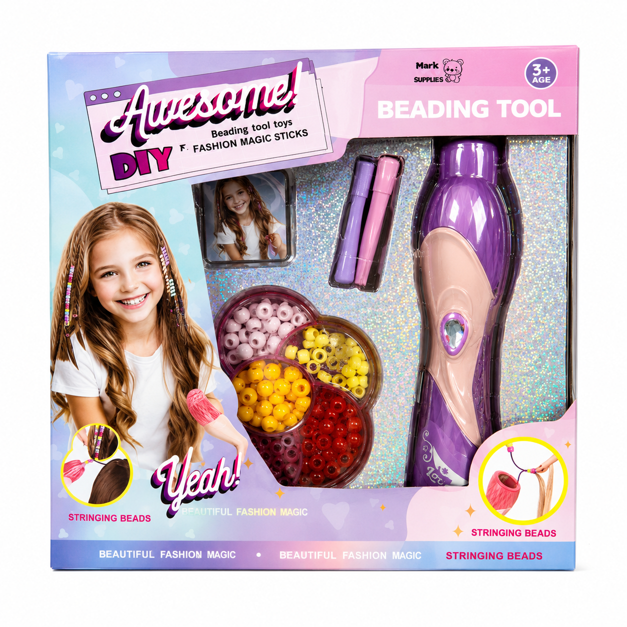 طقم تزيين الشعر بالخيوط والخرز | Awesome DIY Hair Beading Tool Set