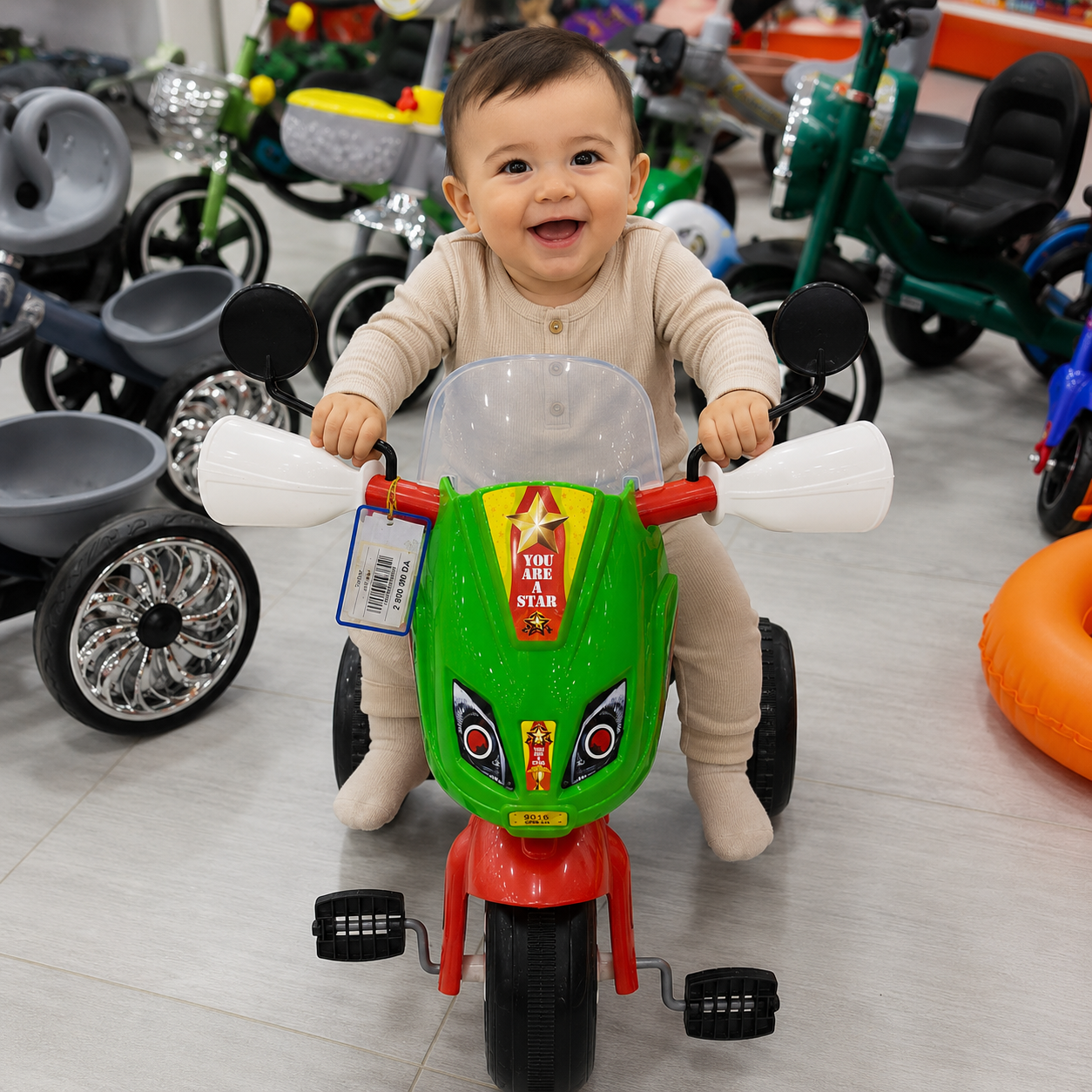 دراجة ثلاثية للأطفال بدواسات بتصميم دراجة نارية | Kids Pedal Tricycle Motorcycle Style