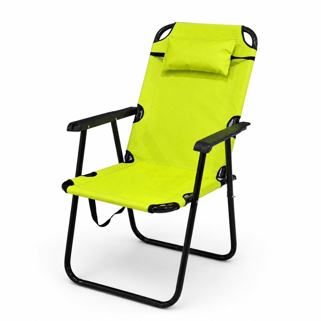 كرسي استرخاء قابل للطي للرحلات والحديقة مع وسادة رأس | Foldable Outdoor Relax Chair with Head Pillow