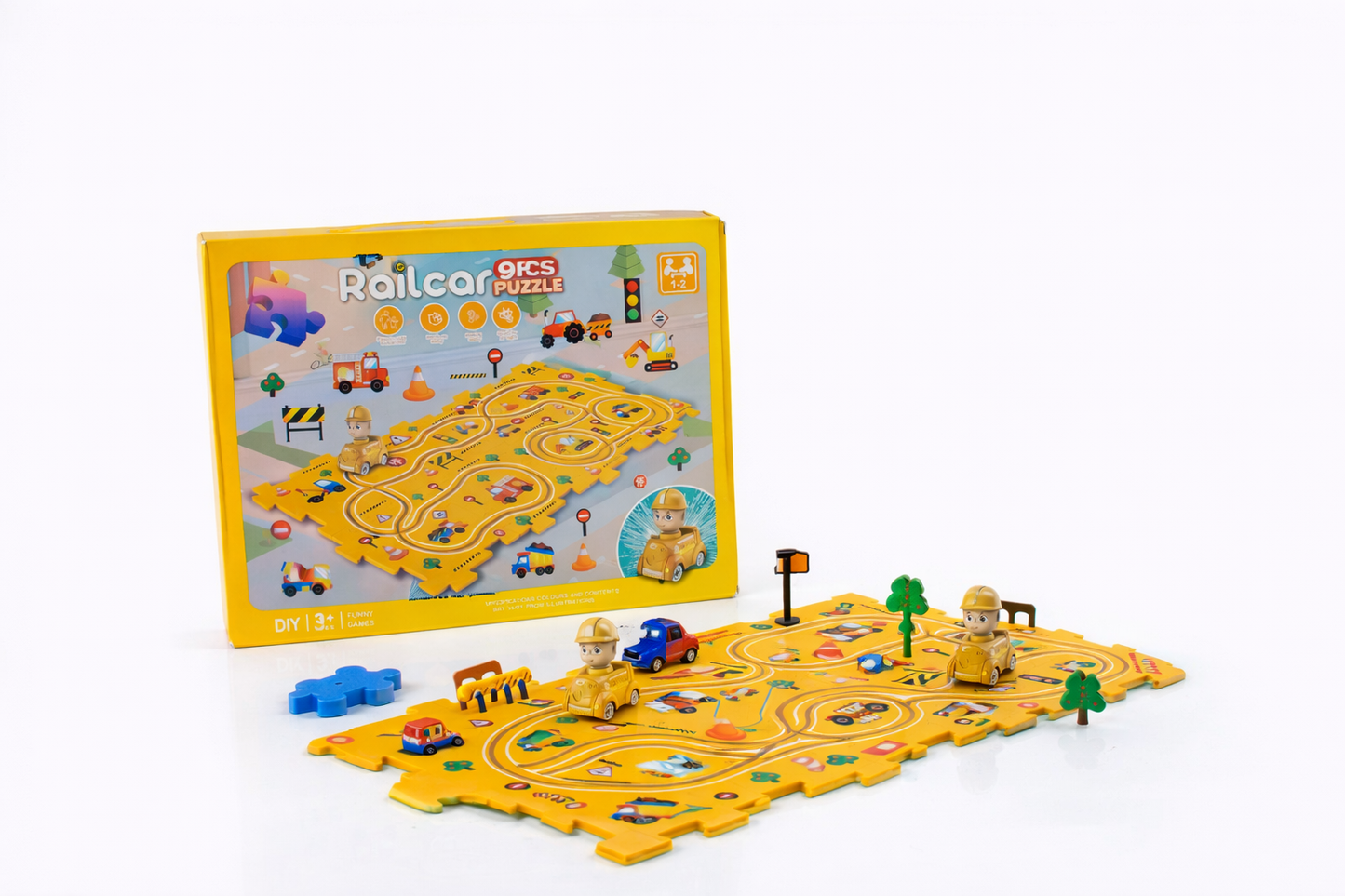 لعبة بازل طريق السيارات – Railcar Puzzle (9 قطع)