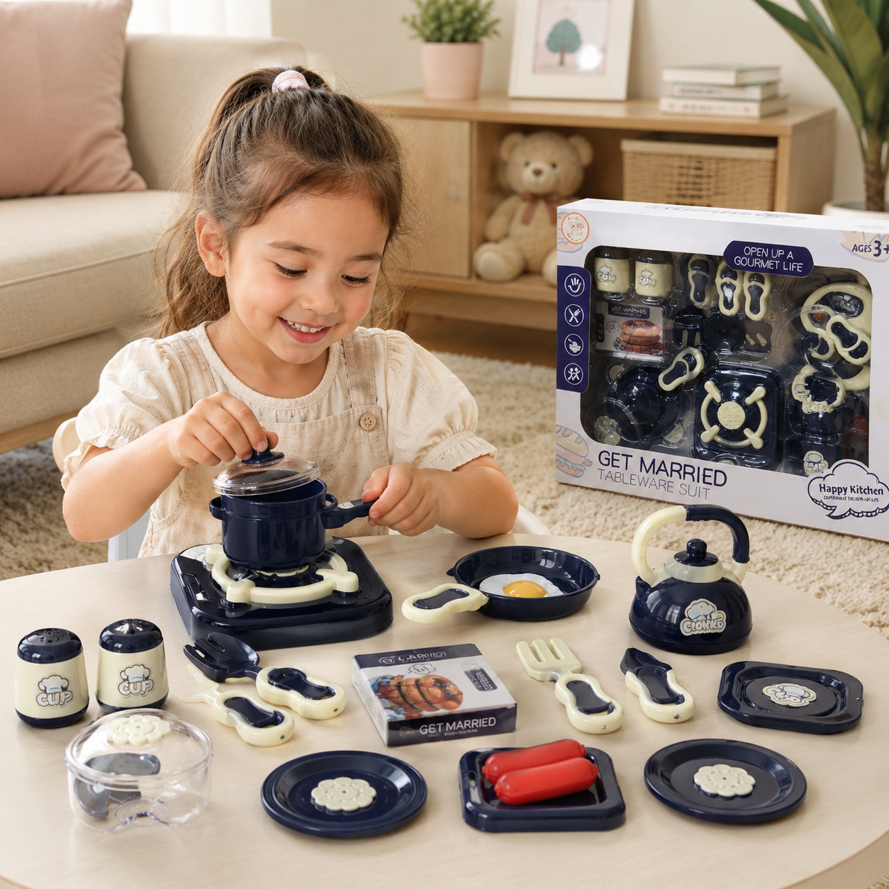 طقم أواني مطبخ للأطفال | Get Married Tableware Suit
