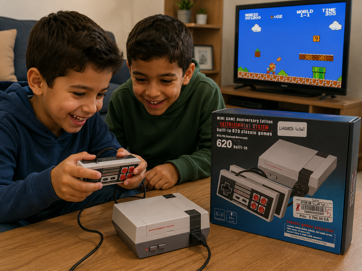 جهاز ألعاب منزلي Mini Game بـ620 لعبة كلاسيكية وذراعي تحكم | Classic Mini Console