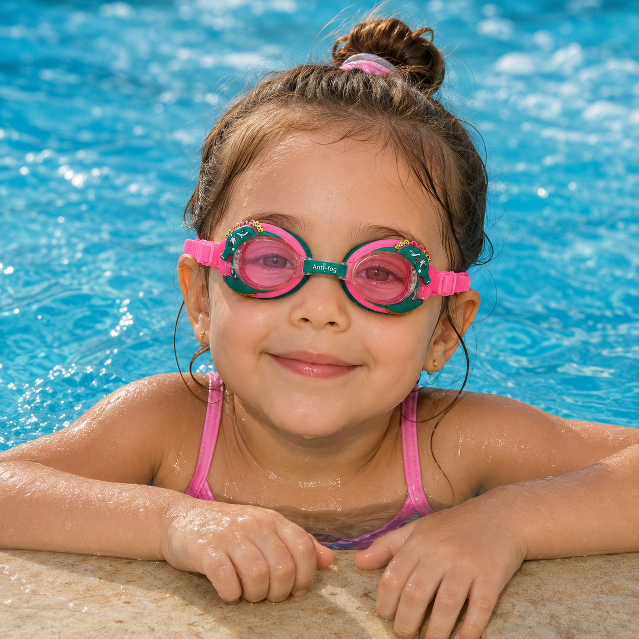 نظارات سباحة للأطفال بتصميم أخطبوط وردي | Kids Octopus Swimming Goggles