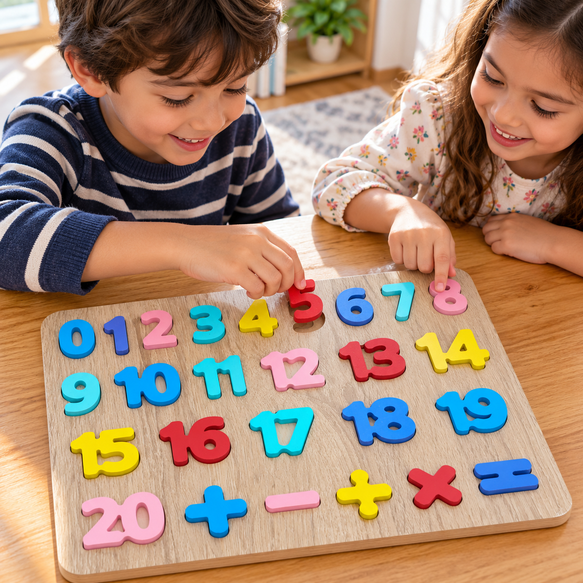 لوحة الأرقام الخشبية من 0 إلى 20 | Wooden Numbers Puzzle Board 0-20