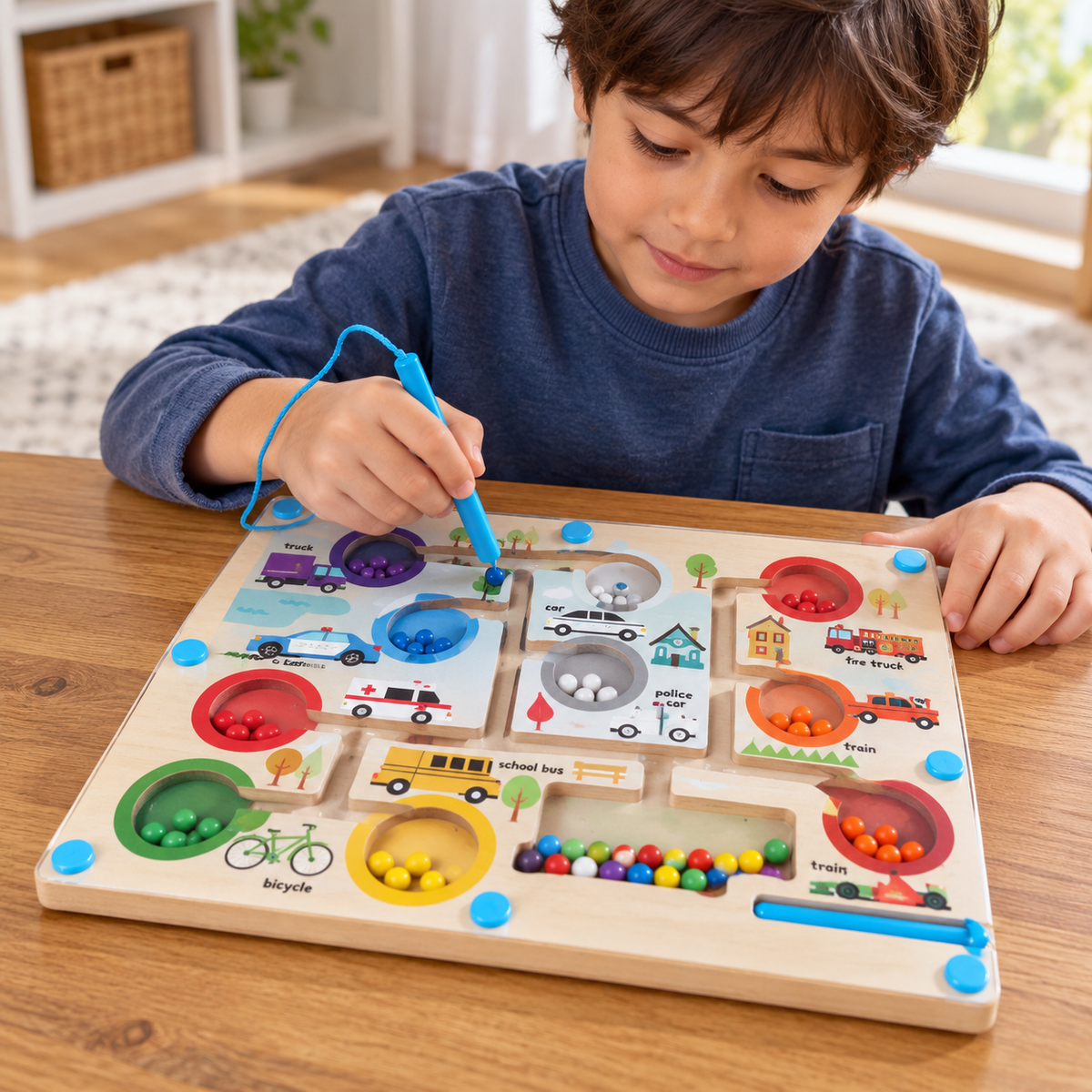 لعبة تصنيف الألوان المغناطيسية بالسيارات | Magnetic Color Classification Game