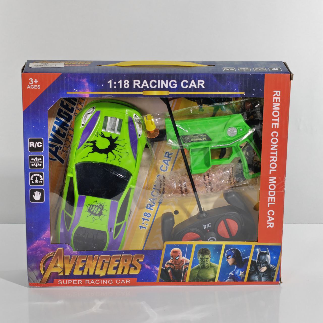 طقم سيارة سباق تحكم عن بعد Super Avengers RC Racing Car Set