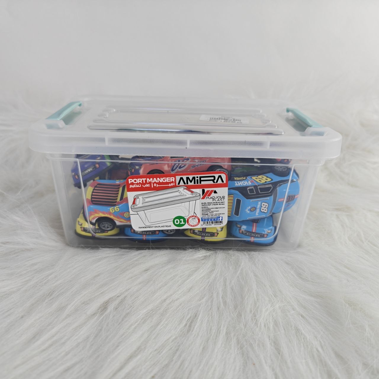 علبة تنظيم مع سيارات لعبة للأطفال – Storage Box with Toy Cars Set خيار عملي وممتع يجمع بين التسلية والترتيب في منتج واحد
