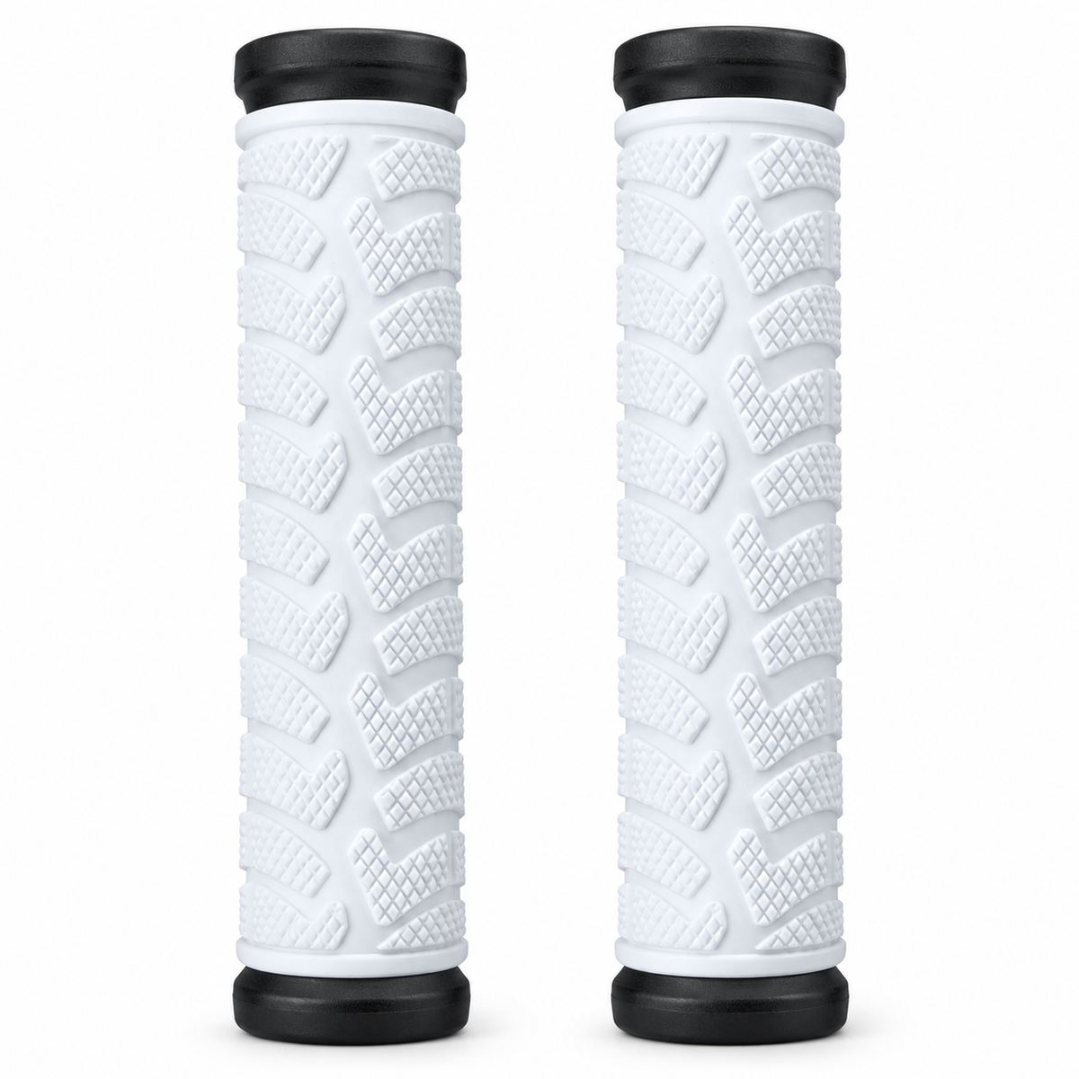 زوج مقابض دراجة بيضاء HAM RD1115 | HAM Bicycle Handlebar Grips RD1115 White