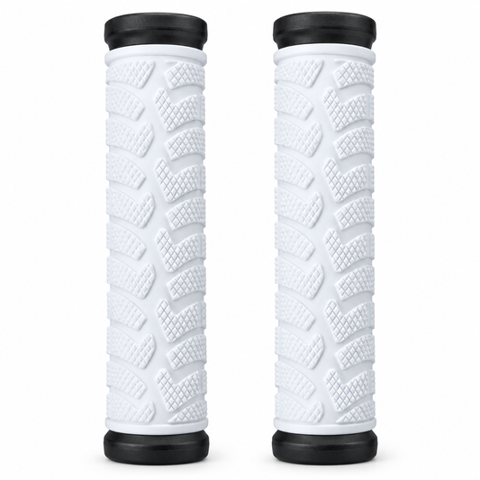 زوج مقابض دراجة بيضاء HAM RD1115 | HAM Bicycle Handlebar Grips RD1115 White