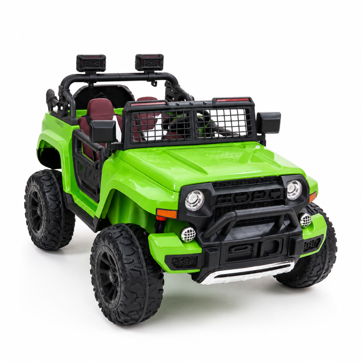 سيارة أطفال كهربائية جيب خضراء بمقعدين | Green Kids Electric Jeep