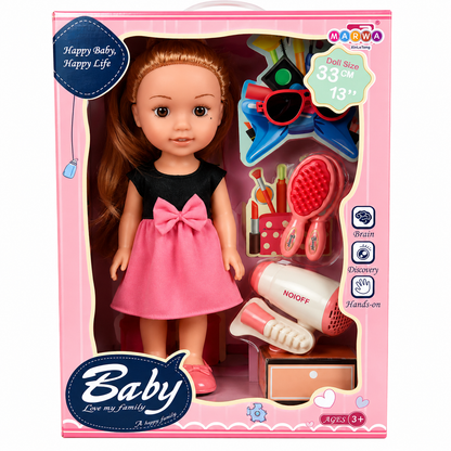 دمية الأطفال مع إكسسوارات التجميل | Baby Doll with Beauty Accessories