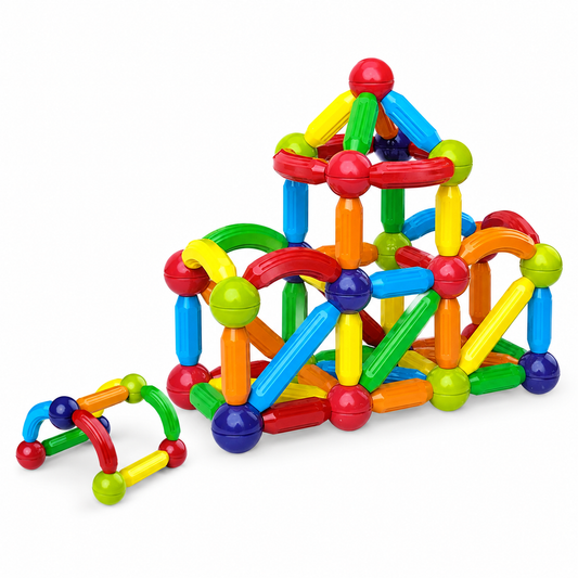 لعبة تركيب مغناطيسية 70 قطعة | Magnetic Stick 3D – 70 PCS