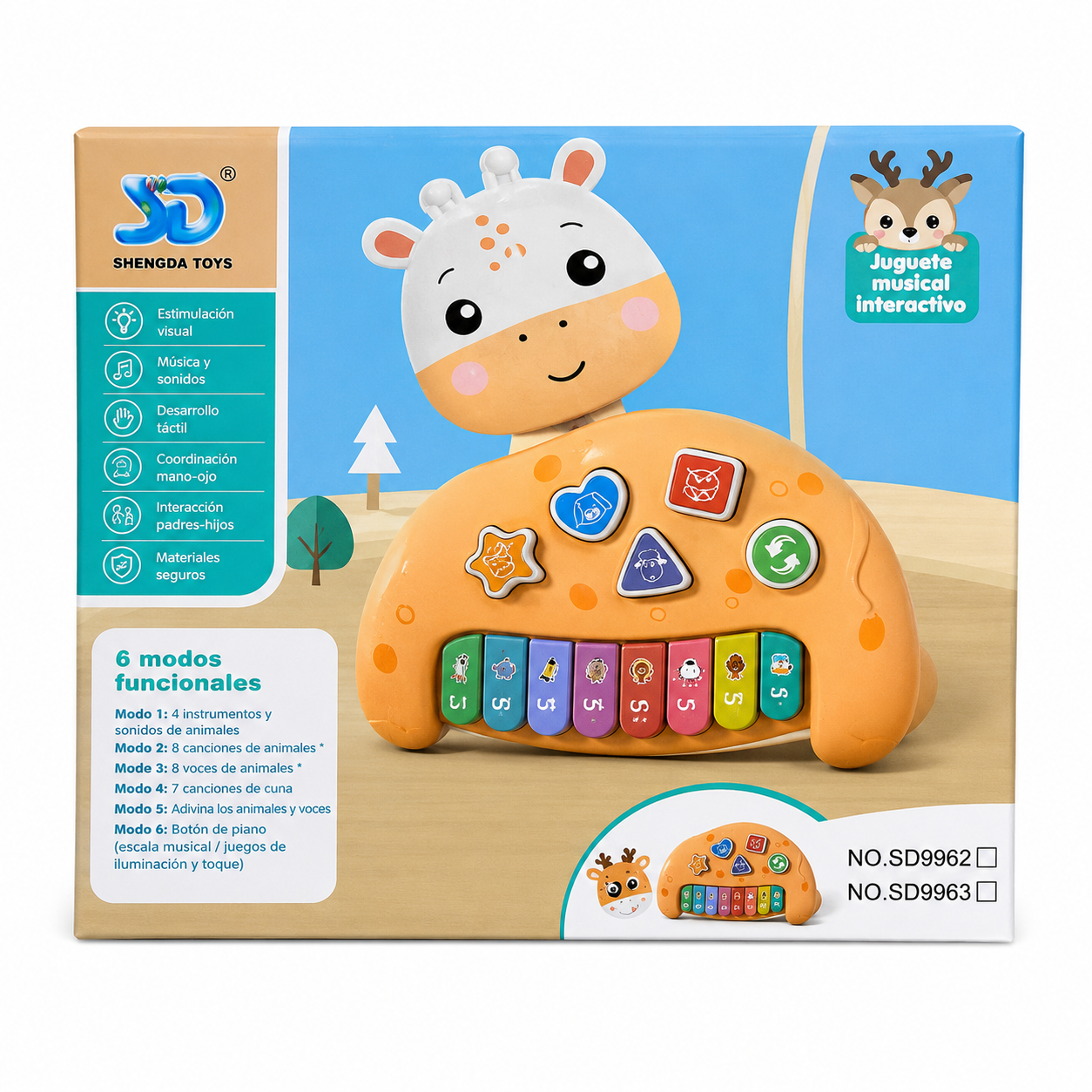 بيانو لعبة تعليمي للأطفال بتصميم زرافة | Giraffe Educational Piano Toy