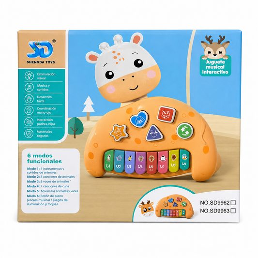 بيانو لعبة تعليمي للأطفال بتصميم زرافة | Giraffe Educational Piano Toy
