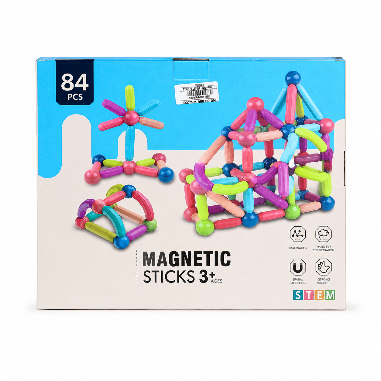 لعبة تركيب مغناطيسية 84 قطعة | Magnetic Sticks Building Set 84 PCS