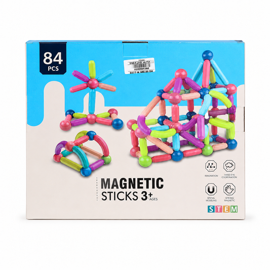لعبة تركيب مغناطيسية 84 قطعة | Magnetic Sticks Building Set 84 PCS