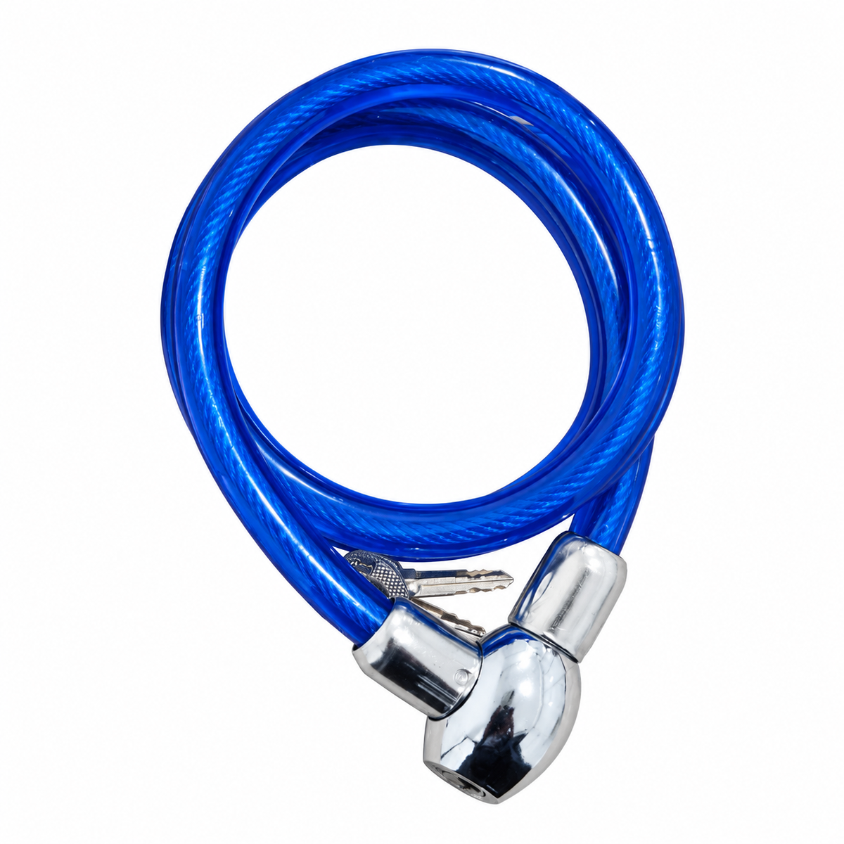 قفل دراجة بكابل أزرق بمفتاح Blue Cable Bicycle Lock with Key