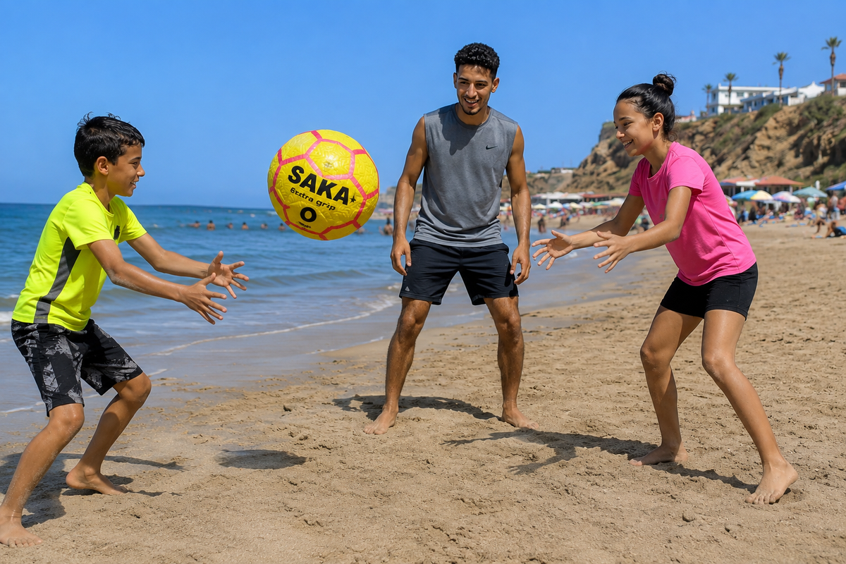 كرة قدم مطاطية MISAKA بقبضة إضافية – أصفر وزهري | Rubber Football