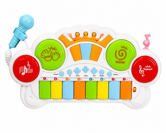 بيانو أطفال تعليمي مع ميكروفون وكرسي | Funny Musical Learning Keyboard with Microphone