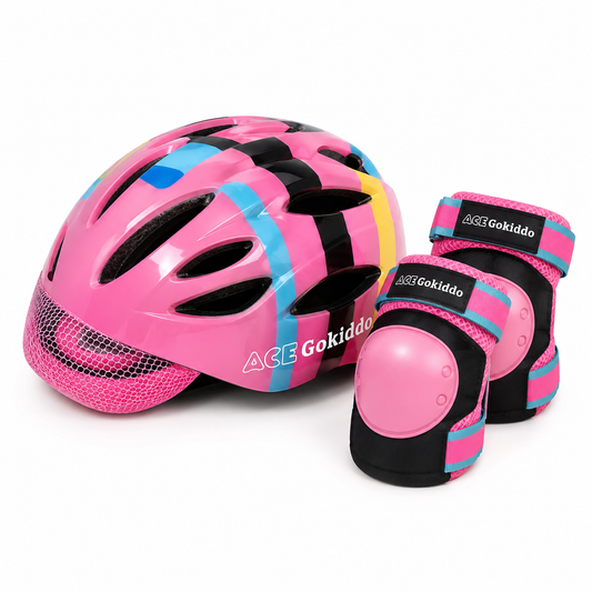 خوذة حماية للأطفال مع واقيات الركبة والمرفق | Kids Protective Helmet Set