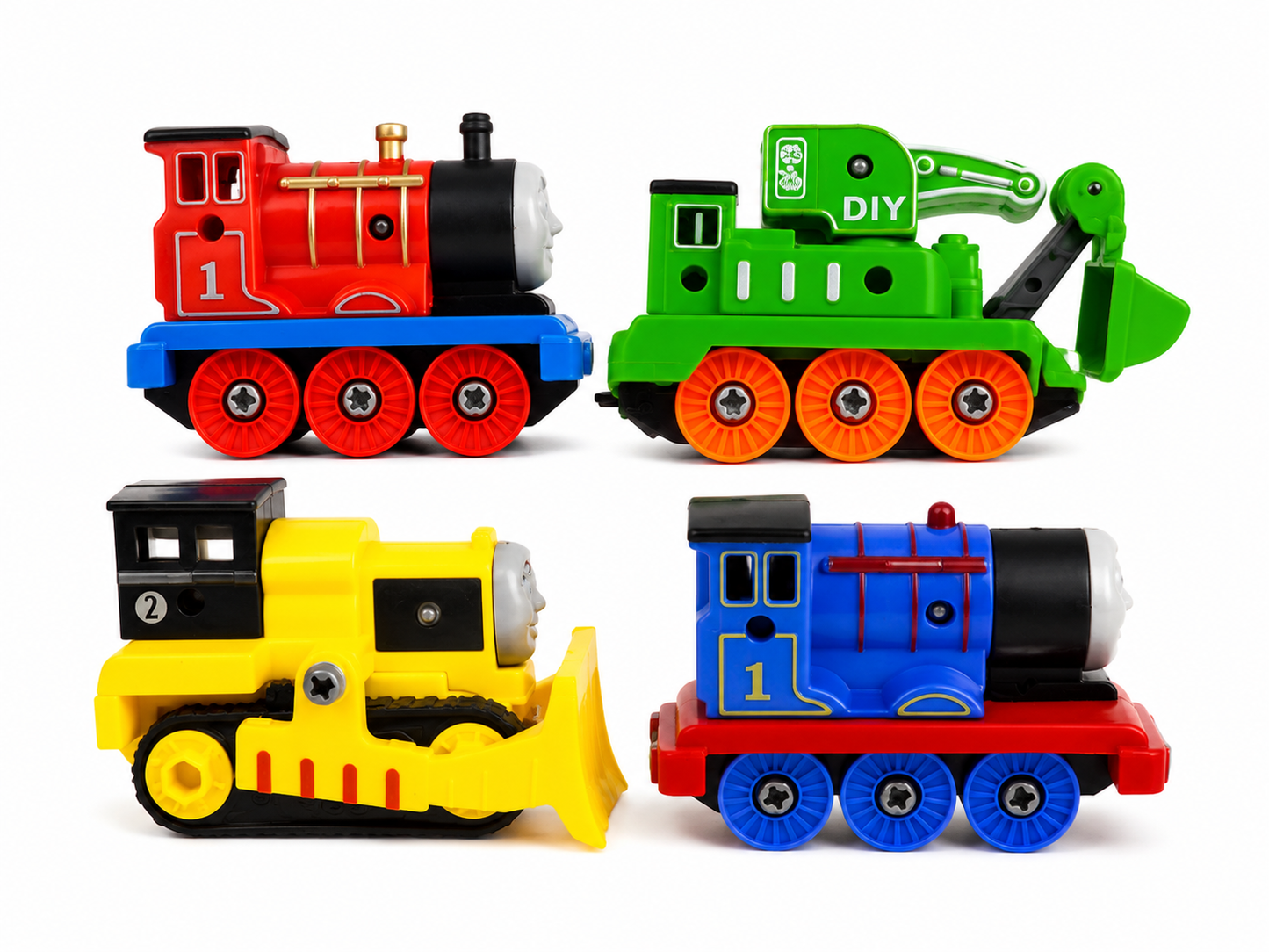 طقم قطارات تركيب للأطفال 4 قطع | Kids Connectable Toy Train Set (4 Pieces)