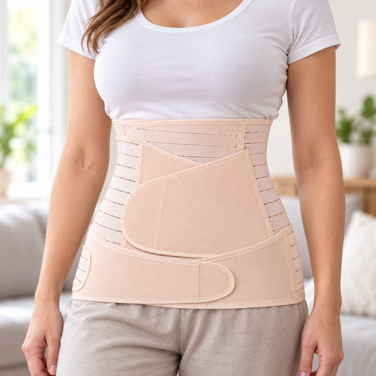 حزام شدّ البطن والخصر YC Support – بيج | YC Support Belly & Waist Shaping Belt