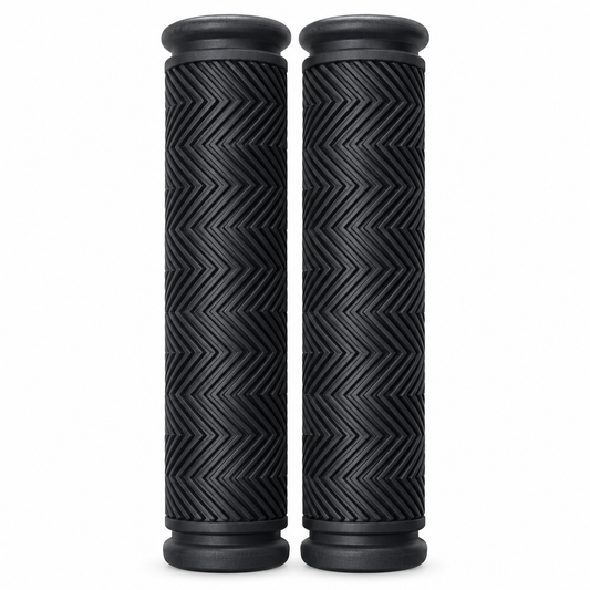 زوج مقابض دراجة بنقش متعرج – أسود × رمادي | Zigzag Pattern Bicycle Grips