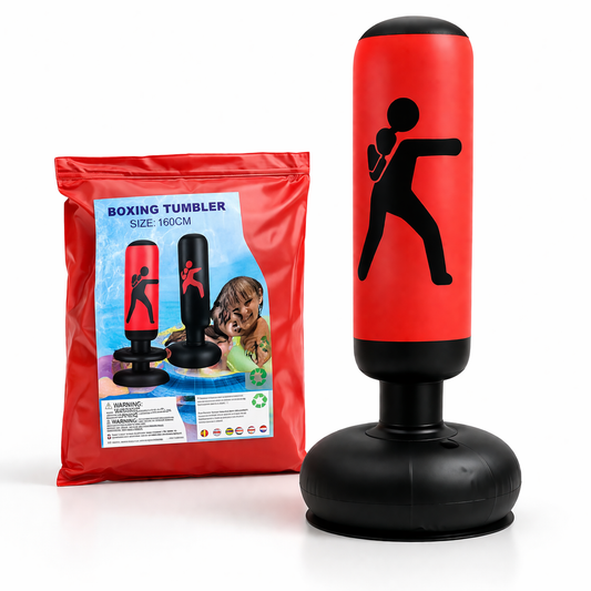 كيس ملاكمة هوائي للأطفال 160 سم – Boxing Tumbler Inflatable Punching Bag لعبة رياضية ممتعة تساعد الأطفال على الحركة، التسلية، وتفريغ الطاقة بطريقة آمنة