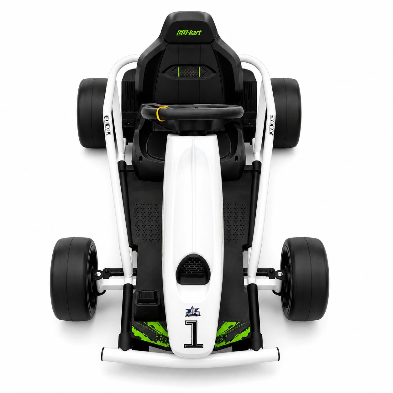 سيارة كارتينغ كهربائية للأطفال Go-Kart Drift – أبيض وأخضر | Electric Go-Kart