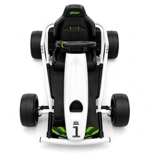 سيارة كارتينغ كهربائية للأطفال Go-Kart Drift – أبيض وأخضر | Electric Go-Kart