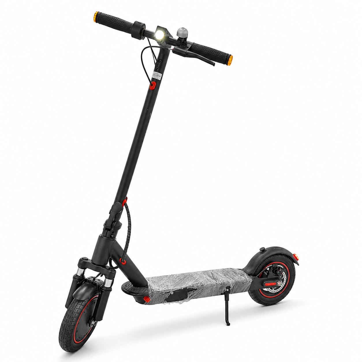 سكوتر كهربائي أسود قابل للطي للشباب والكبار بتصميم رياضي | Black Foldable Electric Scooter for Youth &amp; Adults