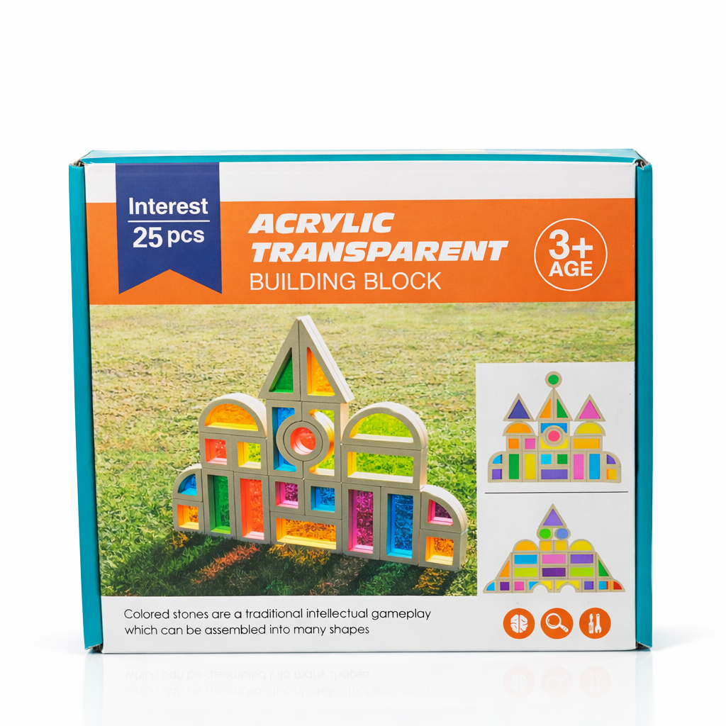مكعبات البناء الشفافة الأكريليك 25 قطعة – Acrylic Transparent Building Blocks 25 PCS