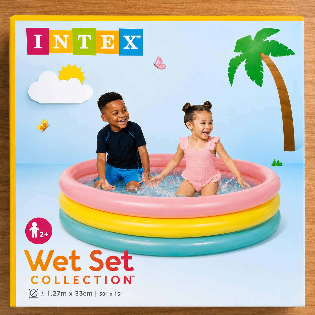 مسبح أطفال INTEX Wet Set دائري ملون لعمر سنتين فما فوق بحجم 1.47m × 33cm