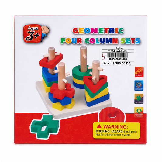 لعبة الأعمدة والأشكال الهندسية بأربع مجموعات | Geometric Four-Column Sets