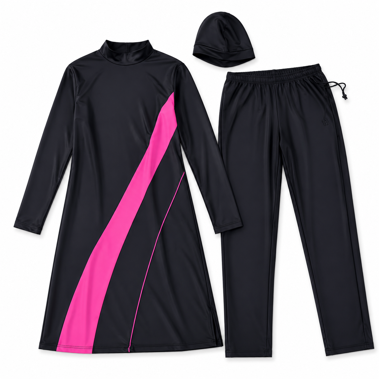 بدلة سباحة محتشمة نسائية مع قبعة – مقاس L | Modest Women Swimwear Set with Cap