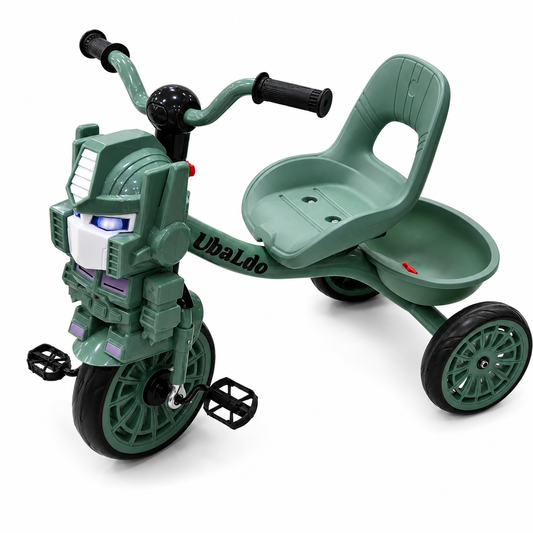 دراجة أطفال ثلاثية العجلات UBALDO بواجهة الروبوت – أخضر | Kids Tricycle