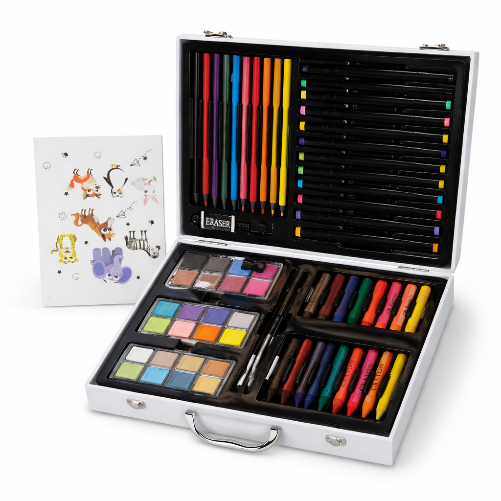 حقيبة أدوات تلوين ورسم للأطفال – Kids Art Coloring Set مجموعة متكاملة ومميزة تمنح الأطفال تجربة إبداعية ممتعة مليئة بالألوان والخيال